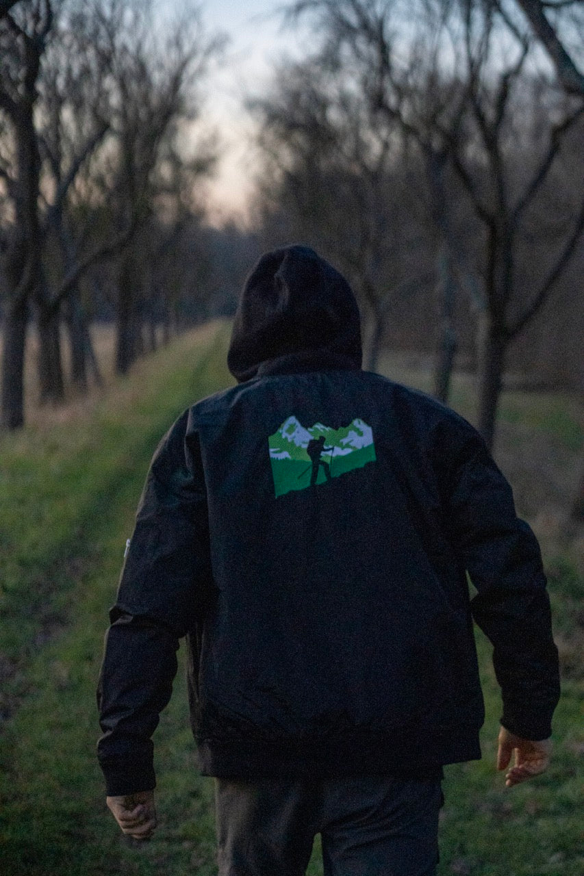 Recycelte Bomberjacke Explorer bestickt