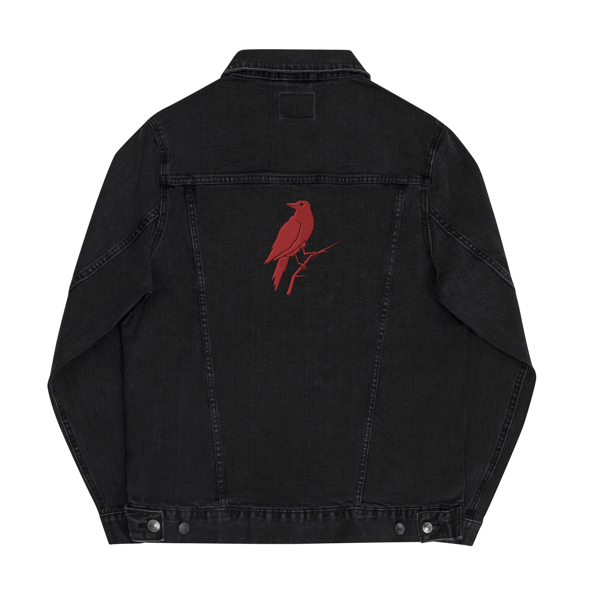 Unisex Jeansjacke Crow bestickt